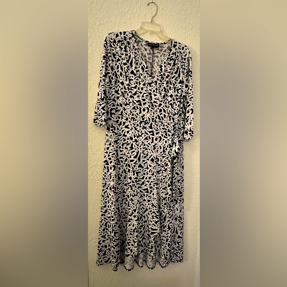 Elegant wrap around Lane Bryant dress worn once.